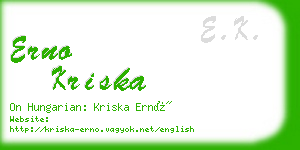 erno kriska business card